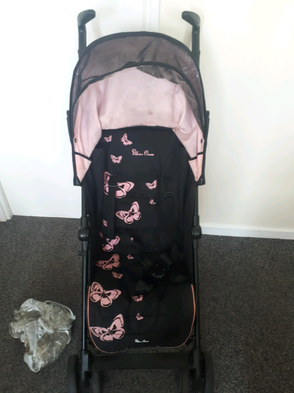 silver cross stroller pink butterflies